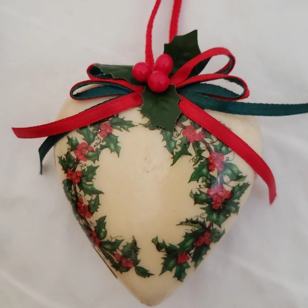 Two Victorian Style Decoupage Christmas Ornaments